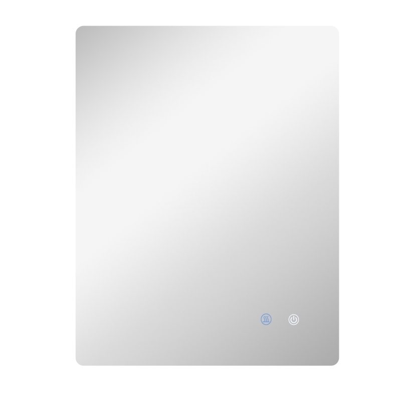Kleankin Espelho Retangular Iluminado de LED para Banheiro 80x60 cm Branco Transparente