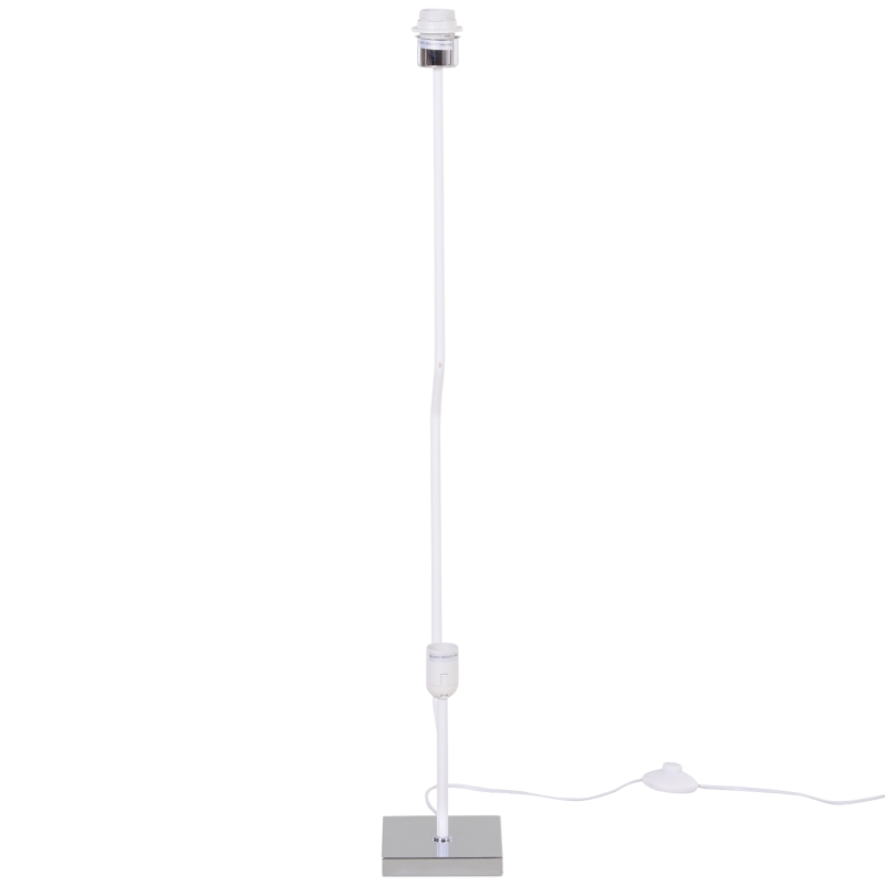 HOMCOM Candeeiro de Pé Lampada de Chão Estilo Moderno com Interruptor para Sala e Quarto 120 cm Branco