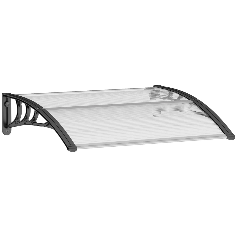 Outsunny Marquesina Exterior para Puerta y Ventana 75x100 cm contra Sol y Lluvia con Soporte de Aleación de Aluminio Transparente