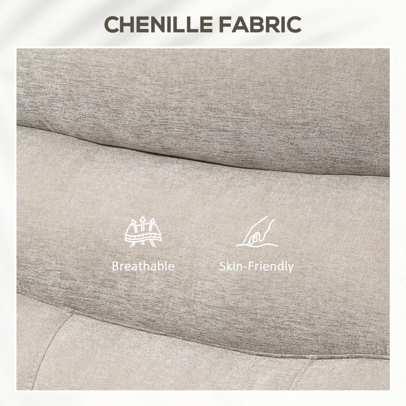 HOMCOM Fotoliu rabatabil cu masaj, încălzire și funcție de ridicare, maro deschis