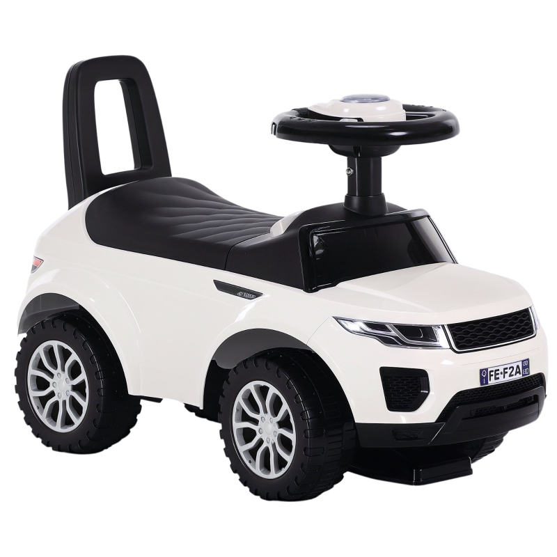 jouet vÃ©hicule porteur enfant HOMCOM Porteur Enfant Voiture Pousse-Pied Véhicule à Pédales Jouet d'Enfant  de 12 à 36 Mois Rangement Caché Klaxon Blanc