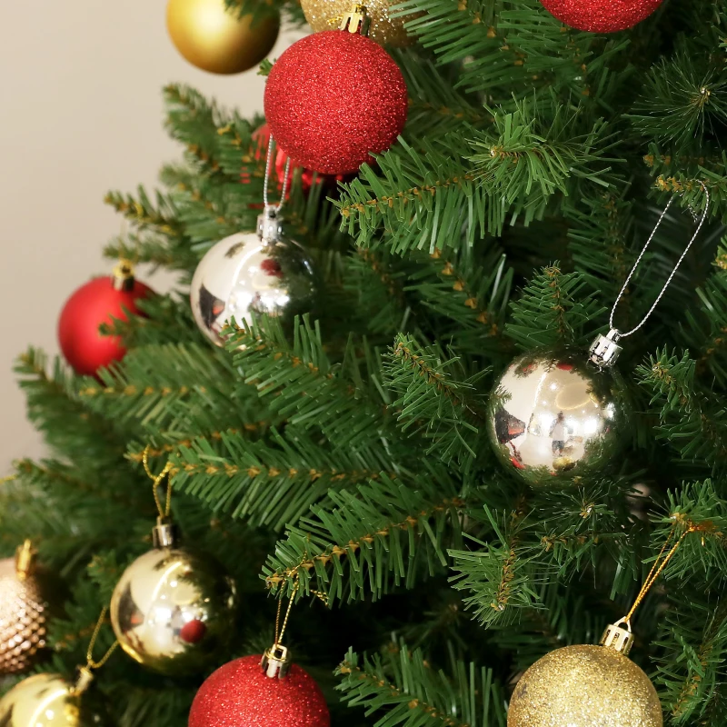 HOMCOM Albero di Natale Artificiale da 195 cm con 1838 Rami con Base in Acciaio per Interni, Verde