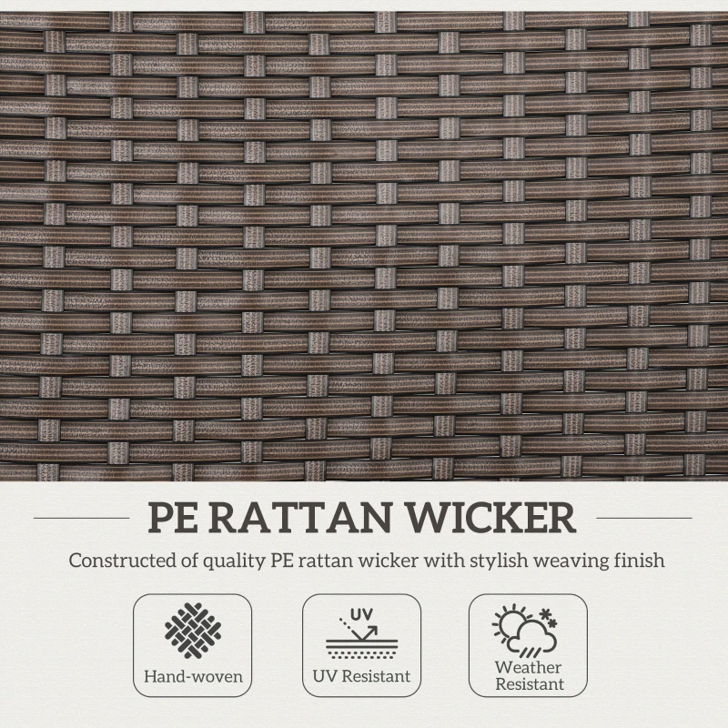 Outsunny 2 Pieces Folding Rattan Garden Dining Chairs with 5-level Reclining High Back, Wood Armrests for Outdoor - Brown