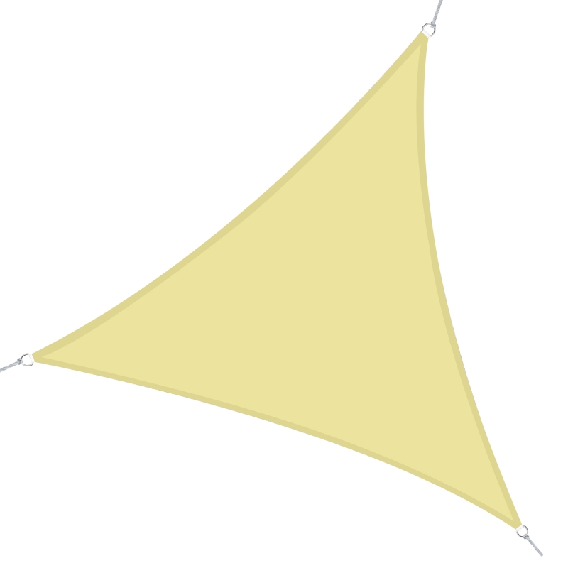 Outsunny Tenda Tendone Parasole Triangolare in Poliestere 3x3x3m Beige
