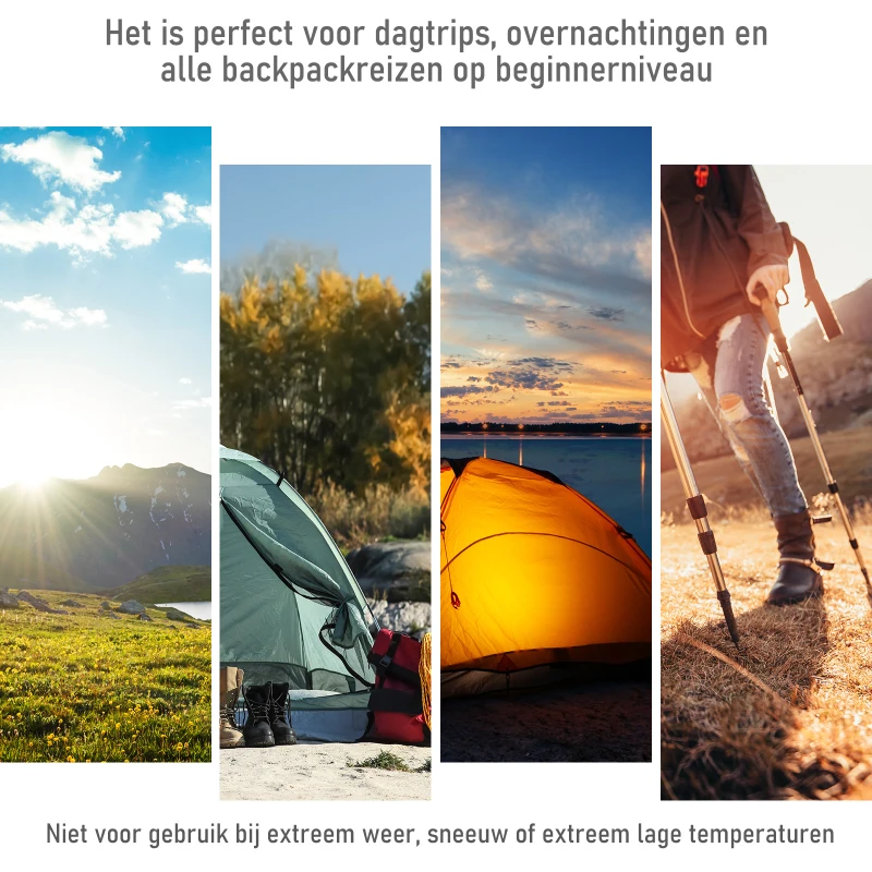 Outsunny 3-4 persoons kampeertent quick pitch grijs+zwart 2.6 x 2.6 x 1.5 m