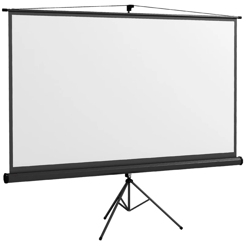 HOMCOM Écran de projection 100 pouces avec support trépied hauteur réglable, écran 4K HD 16:9
