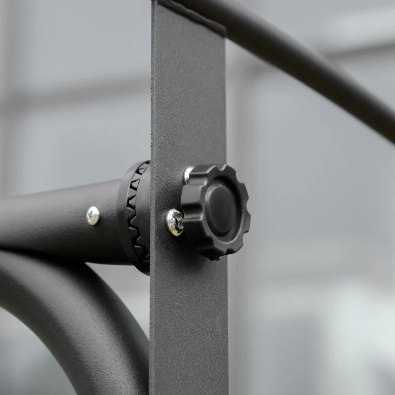 Outsunny Dondolo a 2 Posti da Giardino con Tettuccio Regolabile, 140x118x162cm Grigio