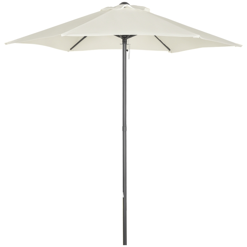 Outsunny Parasol de Terraza con Mástil de Aluminio Techo de Ventilación y Poste Desmontable Impermeable para Patio Beige