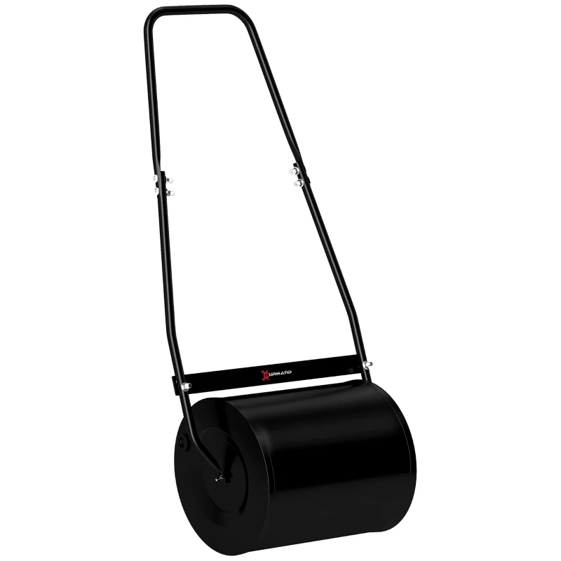 Outsunny Rouleau à Gazon Jardin en Acier avec poignée dim. 47L x 32l x 105H cm lestage Max. 30 L Noir