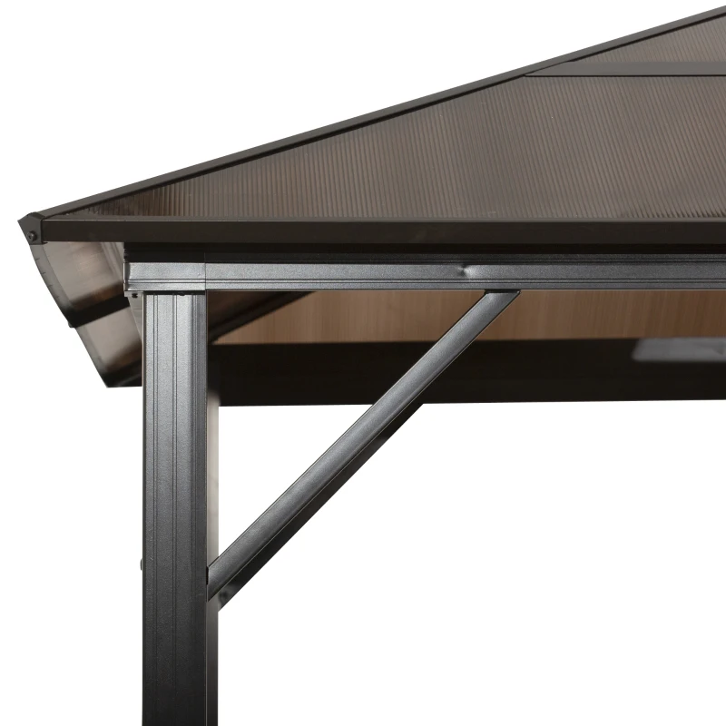 Outsunny Gazebo da Giardino 3.6x3m con Tetto Apribile in Policarbonato e Struttura in Alluminio