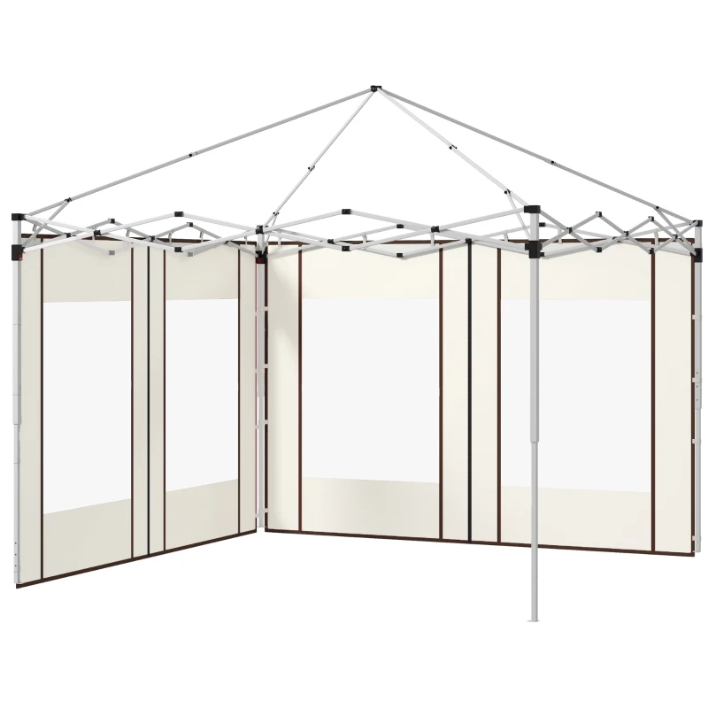 Outsunny Lot de 2 panneaux latéraux pour gazebo avec portes et fenêtres zippées, pour gazebo pop-up de 3x3m ou 3x6m