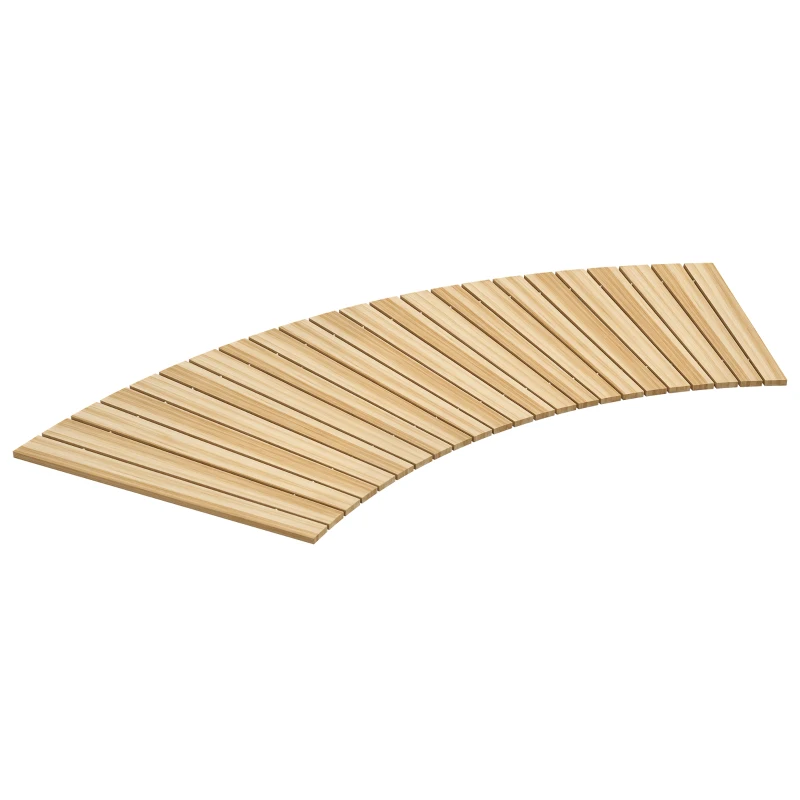 Outsunny Allée chemin de jardin incurvé en lattes de bois enroulable - bois massif de pin 120/72 x 38 cm