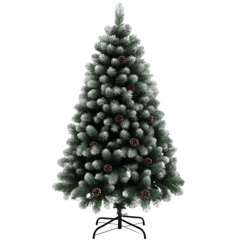 HOMCOM 5ft Snow-Dipped Artificial Pine Christmas Tree