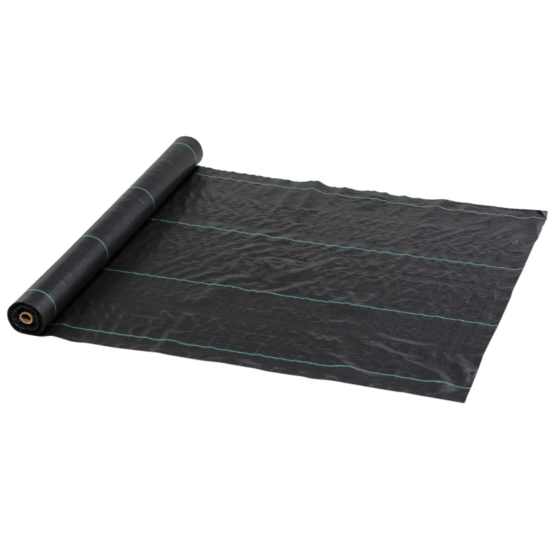 Outsunny Plasă pentru Mulcire Permeabilă și Anti-UV din Polipropilena, pentru Grădină și Curte, 100x1 m, Negru