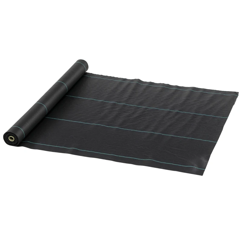 Outsunny Plasă pentru Mulcire Permeabilă și Anti-UV din Polipropilena, pentru Grădină și Curte, 100x1 m, Negru