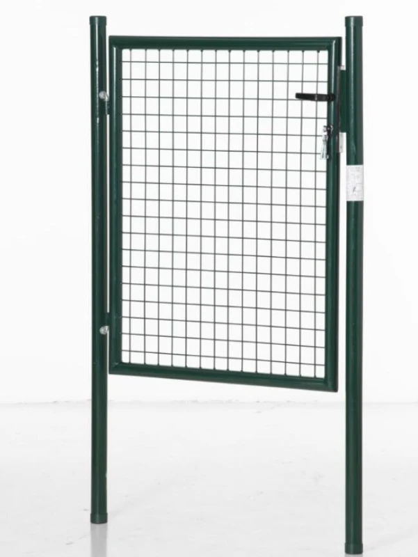 HOMCOM Portail en maille de jardin portillon de jardin portillon de patio porte de terrasse extérieur acier dim. 97L x 150H cm vert