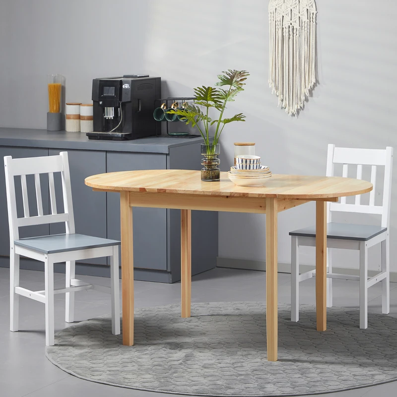 HOMCOM Esstisch aus Holz Klappbar Küchentisch für 6 Personen mit Drop-Leaf-Design 140 x 70 x 75 cm Naturholz(m-8)