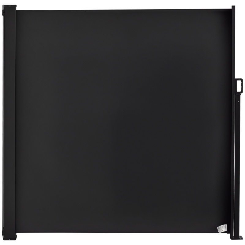 Outsunny Store latéral brise-vue rétractable 350 x 180 cm, paravent extérieur en aluminium, protection solaire, brise-vue extensible pour balcon, jardin, terrasse, gris foncé