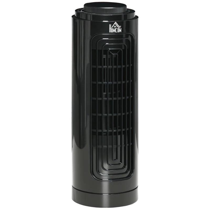 HOMCOM Ventilateur de table colonne silencieux fonction d'oscillation automatique 70° et 3 niveaux de vitesses 32,5H cm noir