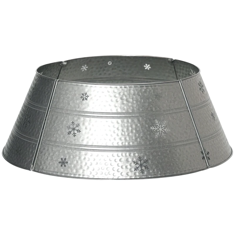 HOMCOM 66cm Hammered Steel Christmas Tree Base Collar