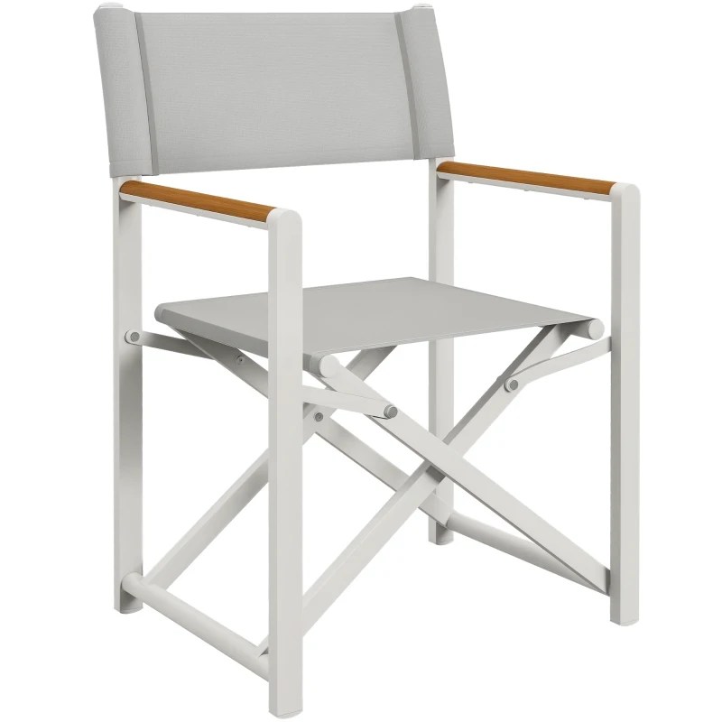 Outsunny Chaise de camping chaise de jardin pliable tissu respirant pour jardin, pêche, plage, pique-nique gris