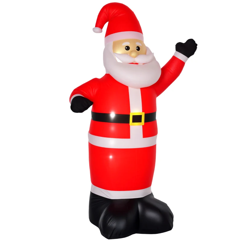 HOMCOM 8ft Inflatable Christmas Santa Claus Xmas Decoration with LED Holiday Air Blown Yard Outdoor Décor