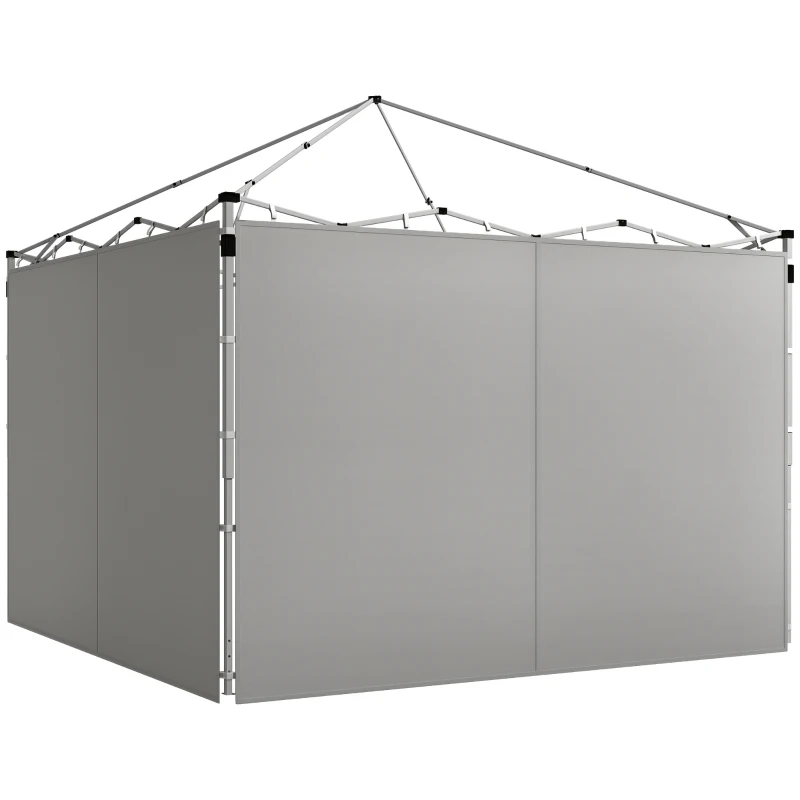 Outsunny Panneaux latéraux pour gazebo, pour 3x3(m) ou 3x6m Pop Up Gazebo, 2 packs de panneaux latéraux de remplacement, gris