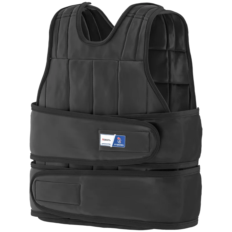 Gilet lesté réglable - Aosom.fr x FFHandball - veste lestée 20 Kg max. poids amovibles entrainement musculation exercice
