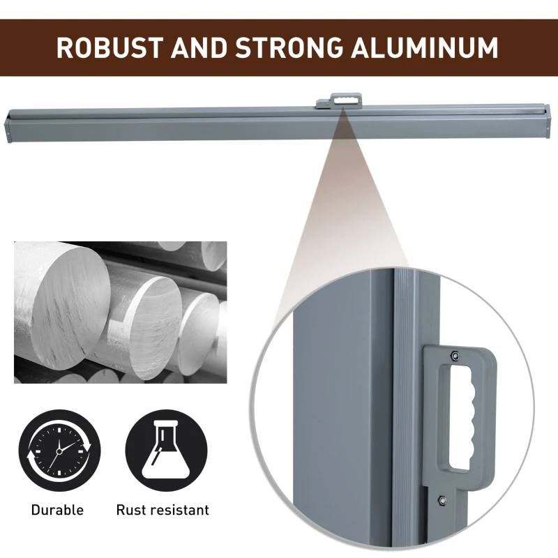 Outsunny Retractable Side Awning, Garden Privacy Screen Divider, Full Cassette Wind Breaker for Hot Tub, Balcony, Terrace, Pool, 300 x 160 cm, Grey