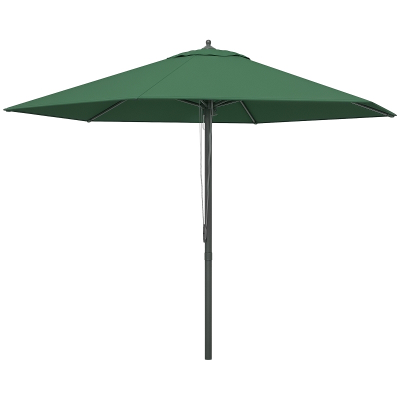Outsunny 2.8m Garden Parasol Umbrella, Round Outdoor Market Table Umbrella Sun Shade Canopy, Green