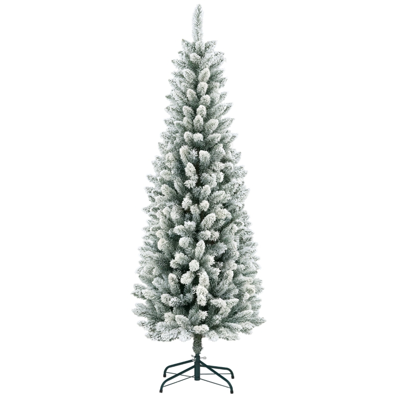 Albero Di Natale Artificiale HOMCOM 180cm - 380 Rami, PVC, Base Pieghevole, Verde - Foto 4