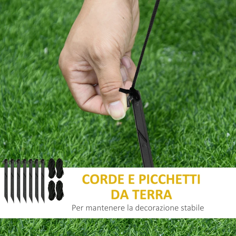 HOMCOM Albero di Natale Gonfiabile 180cm con Babbo Natale, Cagnolino e Luci LED, Decorazione Natalizia da Esterno