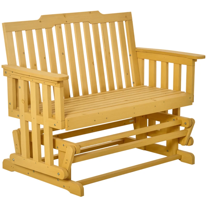 Outsunny Banc à Bascule de Jardin 2 Places Style Rural Chic Bois Massif Sapin pré-huilé