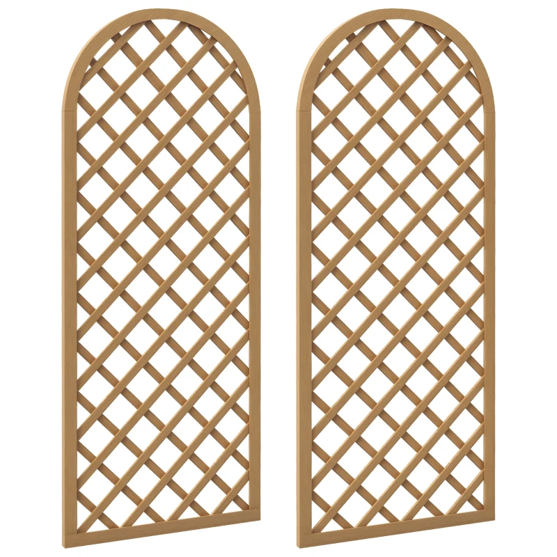 Outsunny Lot de 2 treillis en bois - panneau arc pour plantes grimpantes - dim. un panneau : 60L x 150H cm