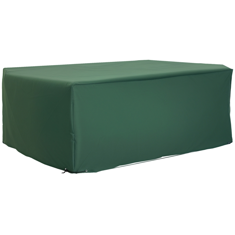 Outsunny Outdoor Garden Furniture Cover Waterproof, Anti-UV 600D Heavy Duty Oxford Fabric Patio Furniture Cover for Rectangular Sofa Table Set, Green, 245 x 165 x 55 cm