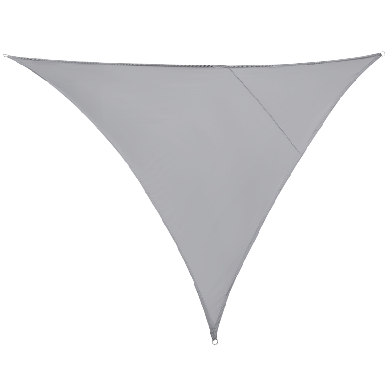Outsunny Voile d'ombrage Triangulaire Grande Taille 4 x 4 x 4 m Polyester imperméabilisé Haute densité 160 g/m² Gris