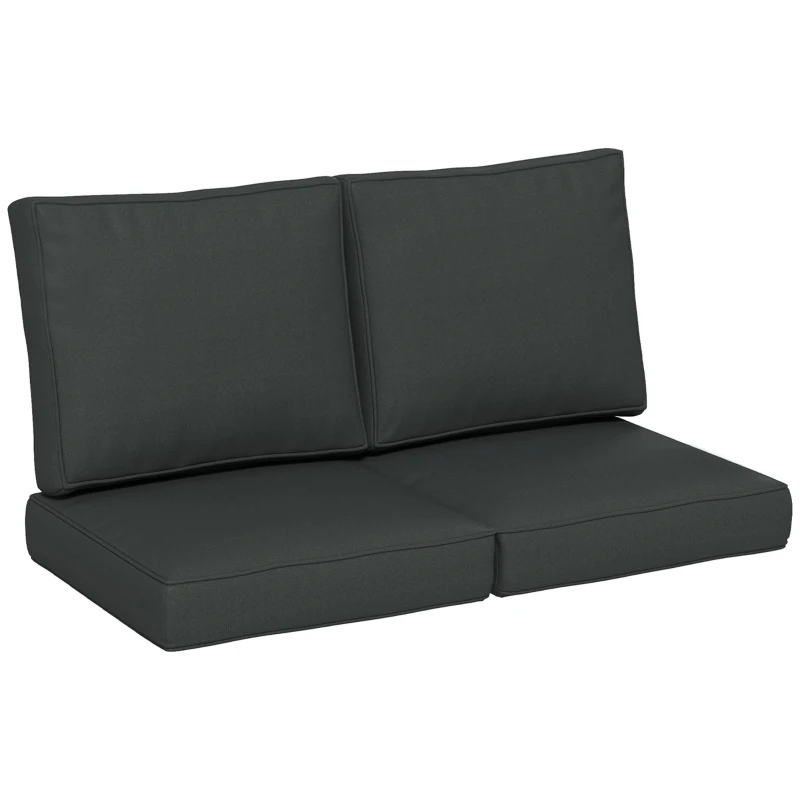 Outsunny Ensemble de 3 coussins d'extérieur pour banquette canapé, 1 coussin d'assise et 2 coussins de dossier, déhoussables