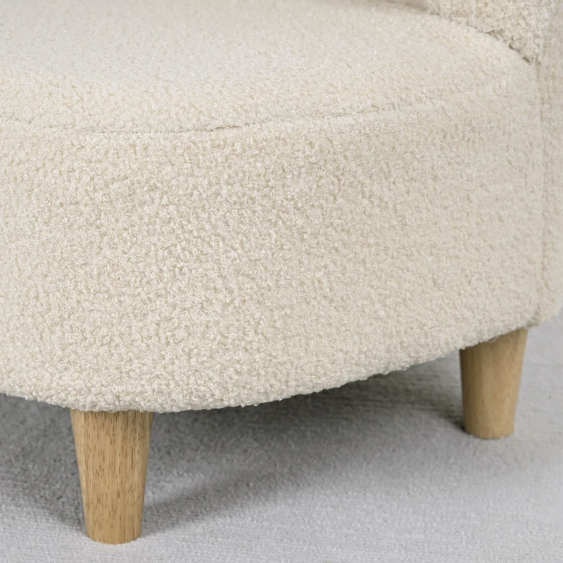 AIYAPLAY Kindersessel - Pluche stoel met berenoren, Fleece bekleding, Schuim, Beige(m-8)