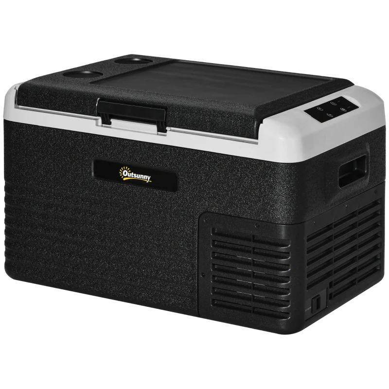Outsunny 30L Portable Car Refrigerator - Grey and Black