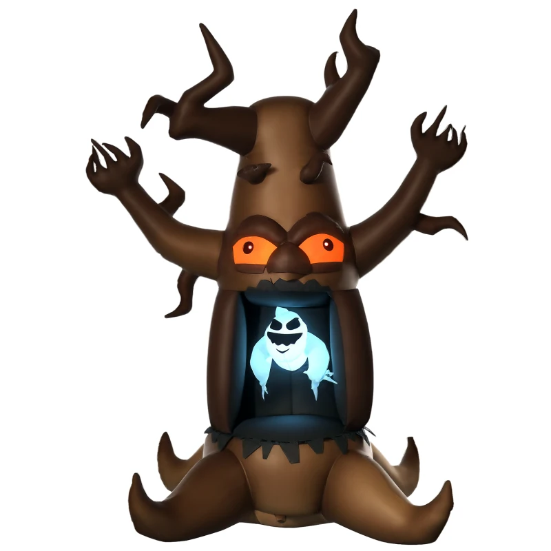 HOMCOM 8FT 2.4m Halloween Inflatable Tree Floating Ghost, Build-in LEDs Blow Up Scary Decorations for Party Outdoor Indoor Yard Garden Holiday Décor