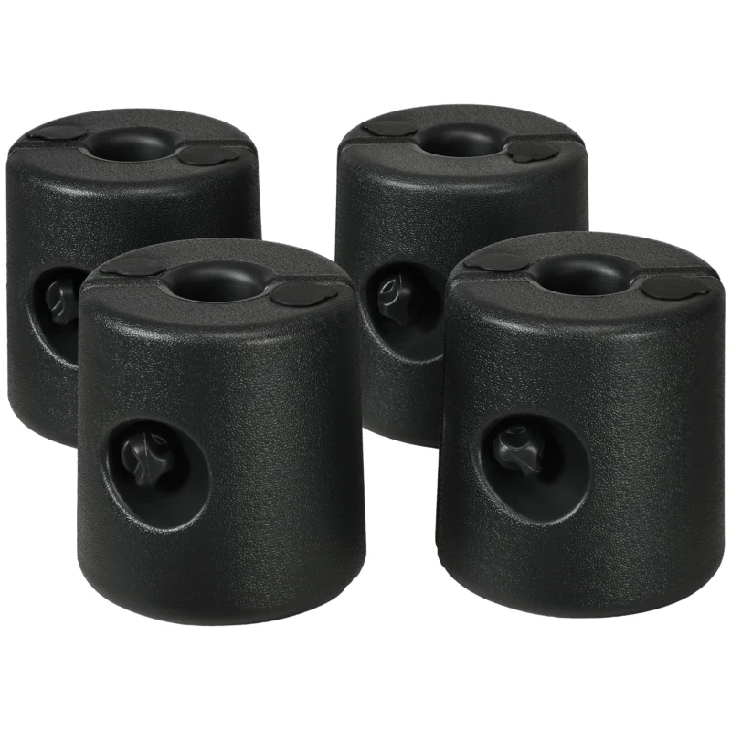 Outsunny Conjunto de 4 Pesos para Tendas Dobráveis Suportes Enchivel com 9,5 kg de Água ou 12 kg de Areia  Ø24x25,5 cm Preto