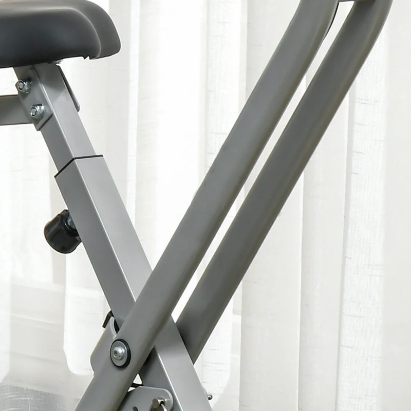 Vélo d'appartement pliable - Collaboration Aosom.fr x FFHandball - 8 niveaux de résistance, dossier selle réglable, gris