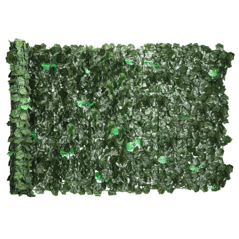 Outsunny Haie Artificiel Brise-Vue décoration Rouleau 3L x 1H m Feuillage réaliste Anti-UV Vert