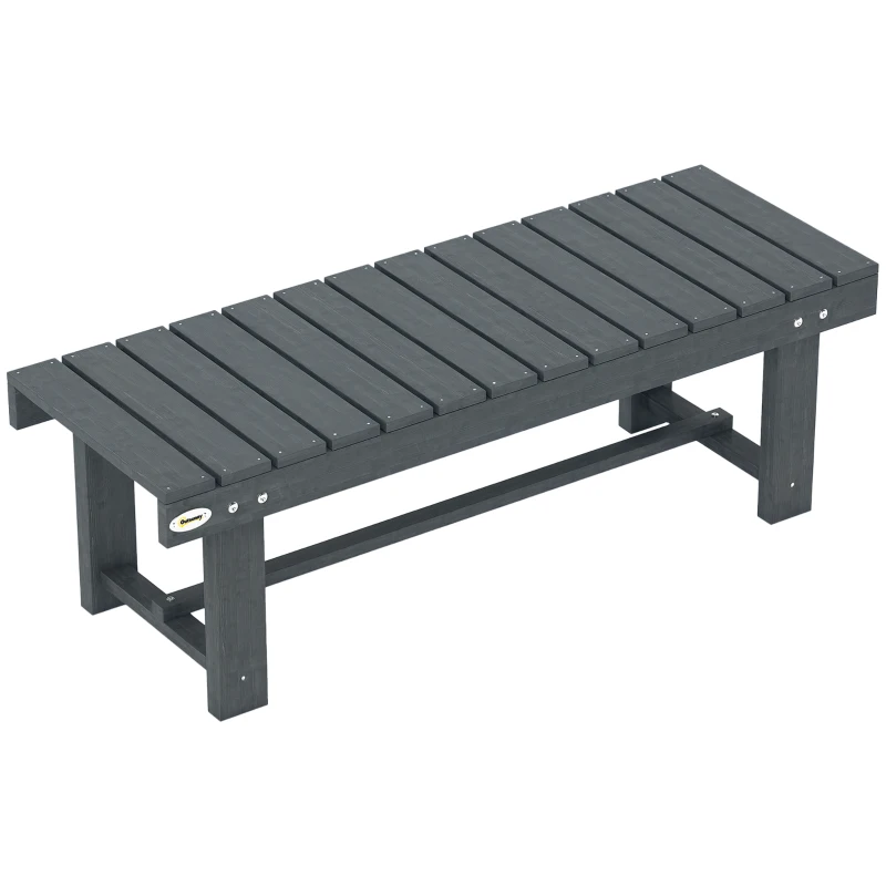 Outsunny 2-Seater Garden Wooden Bench, Grey