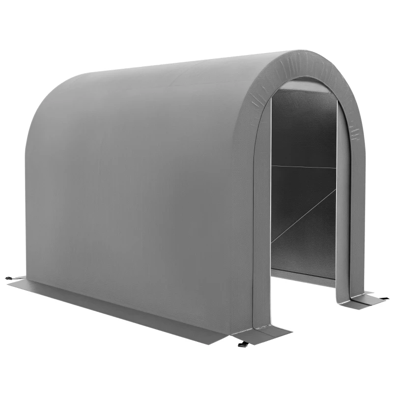 Outsunny Abri de jardin tente de rangement extérieur abri de vélo garage pour vélo bâche en PE cadre en métal galvanisé gris