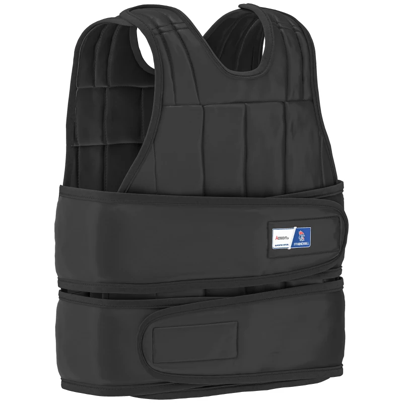 Gilet lesté réglable - Aosom.fr x FFHandball - veste lestée 20 Kg max. poids amovibles entrainement musculation exercice