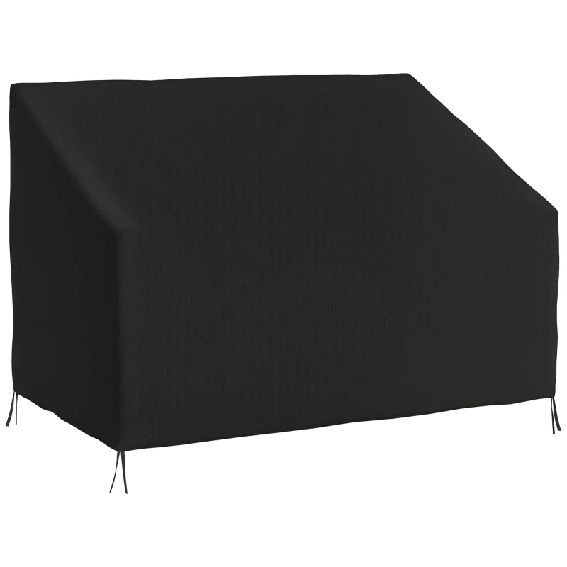 Outsunny 600D Oxford Cloth Furniture Cover, 2 Seater Sofa Protector for Garden Patio, Outdoor, Waterproof, Black, 140L x 84W x 56/94H cm
