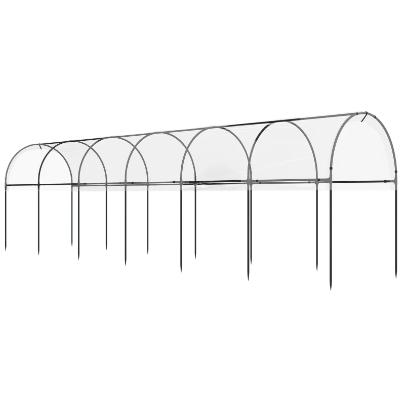 Outsunny Serre de jardin serre à tomates 7 arceaux en acier bâche en plastique 6 x 1,23 x 1,71 m vert