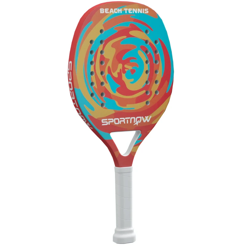 SPORTNOW Racchetta Padel in Fibra di Carbonio con Impugnatura Antiscivolo e Borsa di Trasporto, Giallo