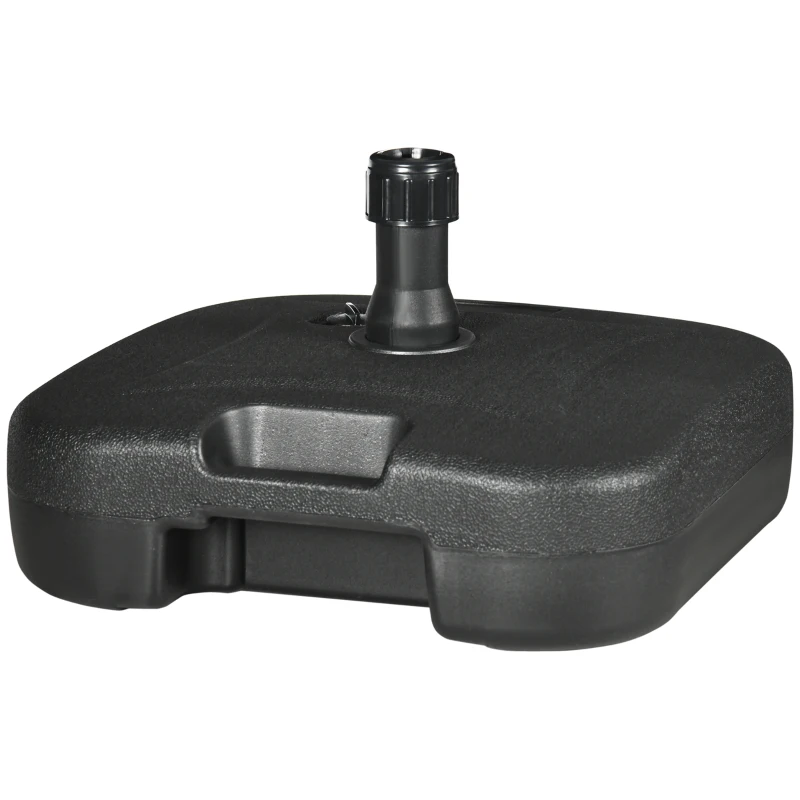 Outsunny Pied de parasol rond base de lestage parasol dim. 46L x 45l x 26H cm HDPE noir